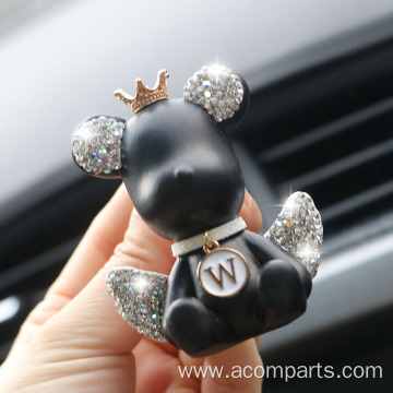 Diamond Studded Bear Portable Car Vent Aromatherapy Clip